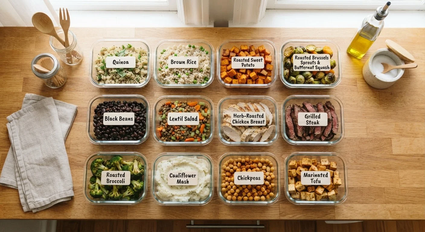 Proteins, Grains, and Vegetables: Prepping Components Instead of Full Meals